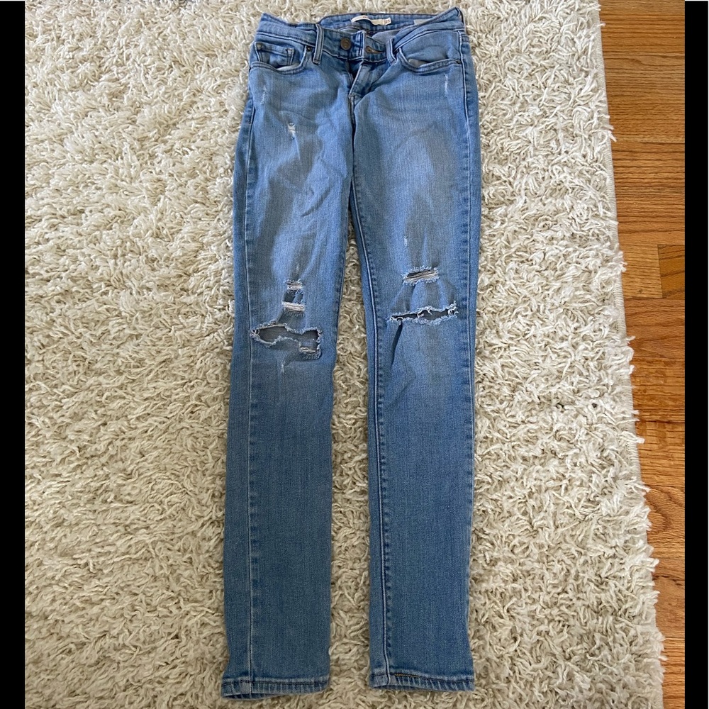 Light Blue LEVI Ripped Jeans - FREE SHIPPING